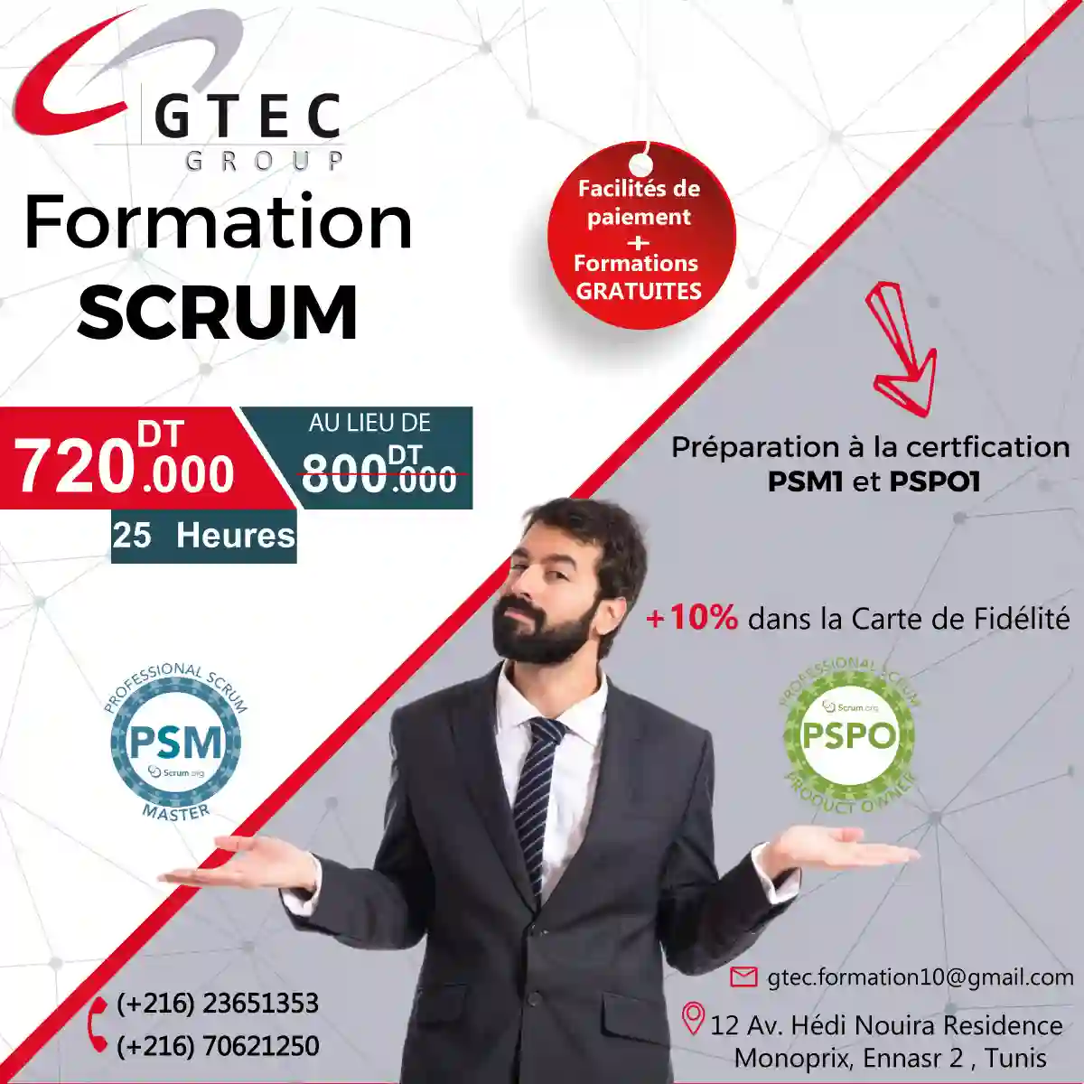 Formation Scrum Master PSM1 & Product Owner PSPO1
