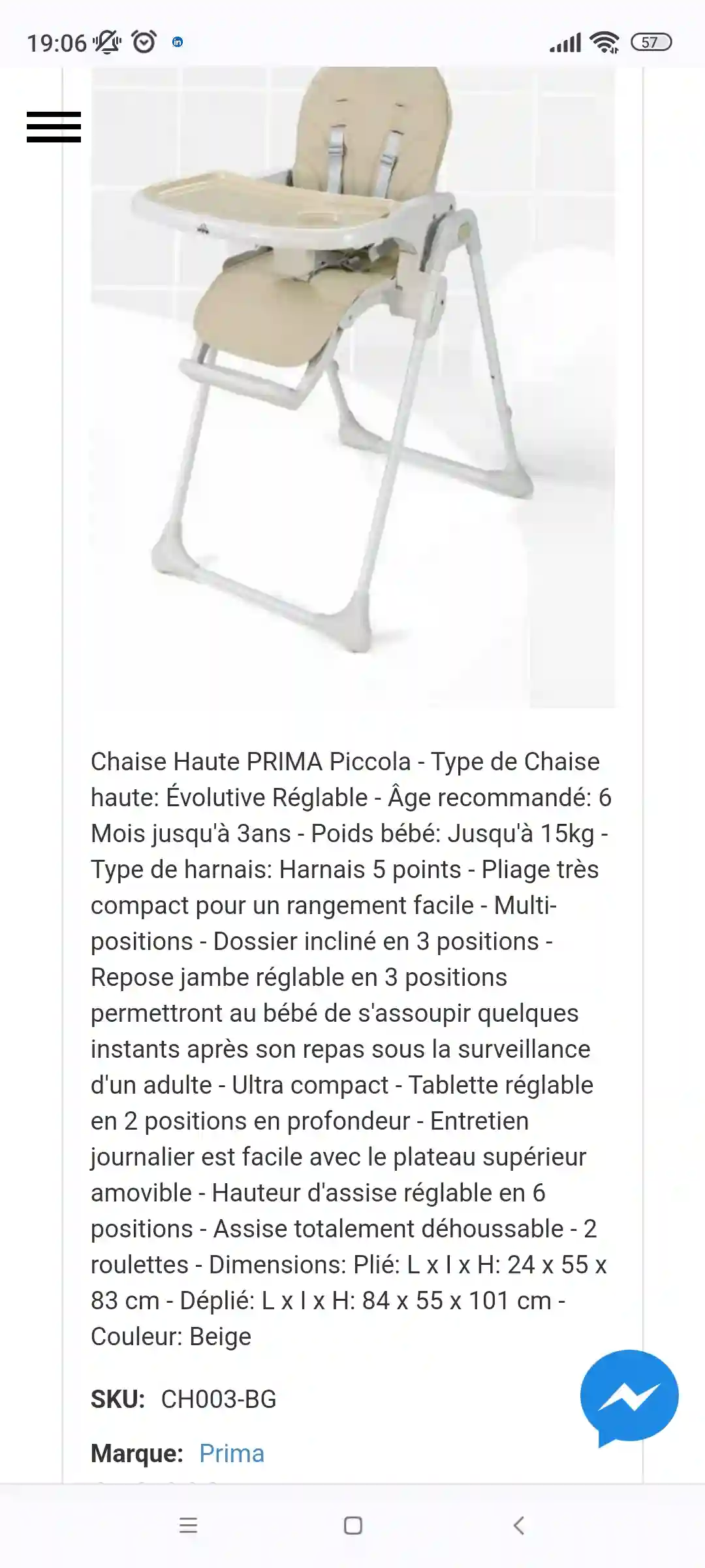 Chaise Haute Bébé Presque Neuf à El Omrane Superieur - Vue 3