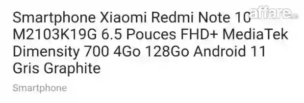 Redmi Note 10 5g 128 go0