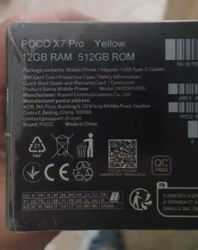 Poco X7 Pro 5G 12512 Cacheté Paquet Fermé Validé ➖couleur Jaune 🌟 - Vue 1