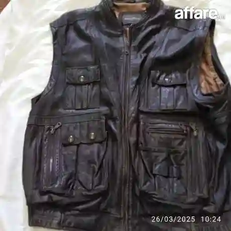 Blouson Cuir Sans Manches - Vue 4