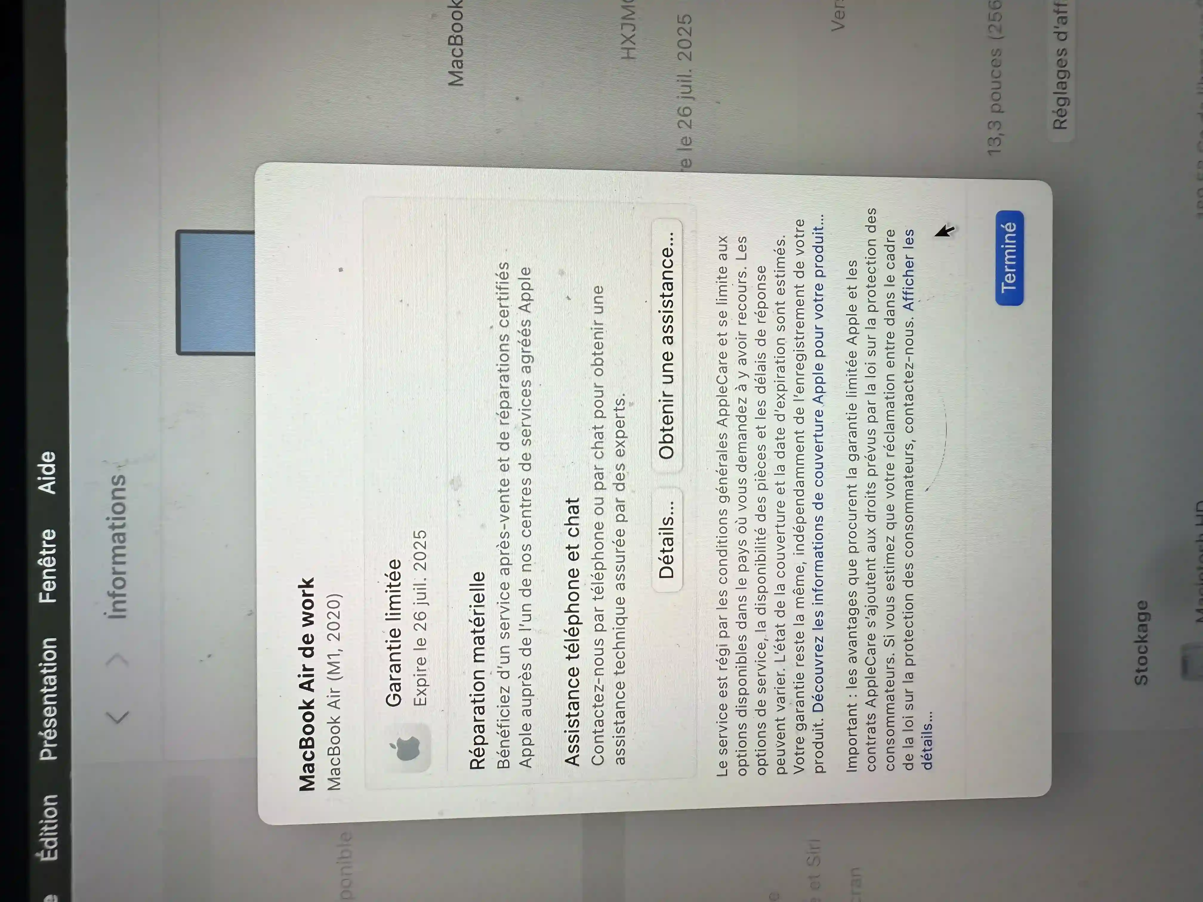 Mackbook air m1 2020 à Ben Arous