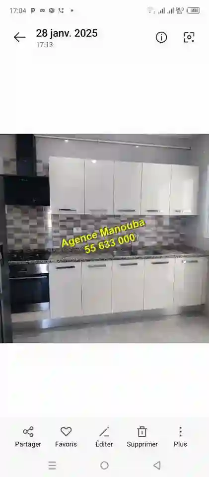 Appartement s3 Ref45392 à La Mannouba