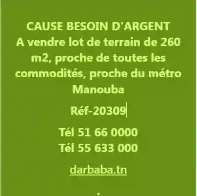 Terrain 260 m2 à La Mannouba