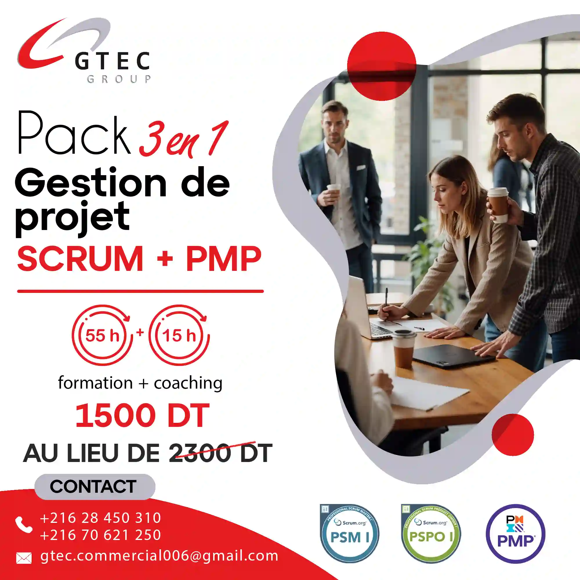 Pack 3en1 Exceptionnel: Scrum + PMP à prix réduit!