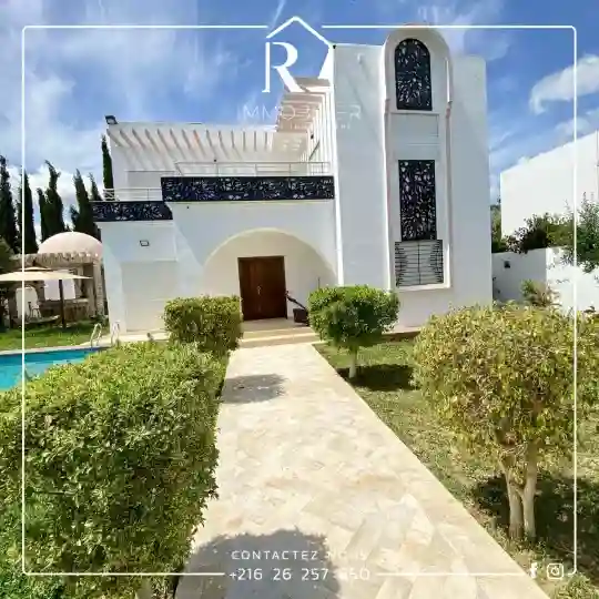 Location Estivale Hammamet Villa Avec Piscine de Type S+4 - Vue 1