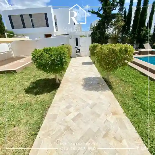 Location Estivale Hammamet Villa Avec Piscine de Type S+4 - Vue 7