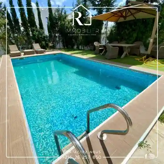 Location Estivale Hammamet Villa Avec Piscine de Type S+4 - Vue 9