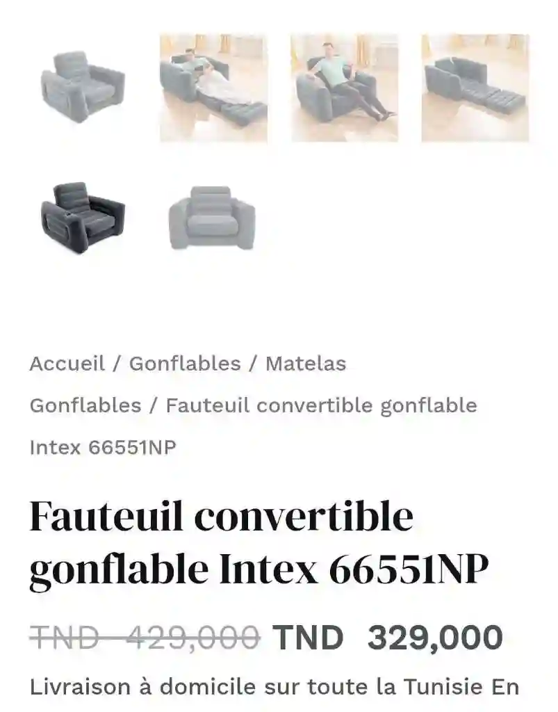 Fauteuil Gonflable Intex & Pompe air - Vue 2