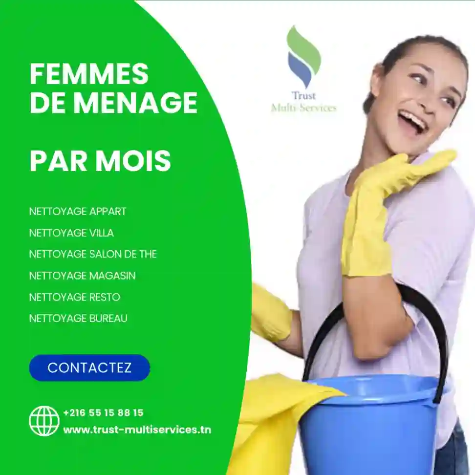 des Femmes de Ménage par Mois a Tunis