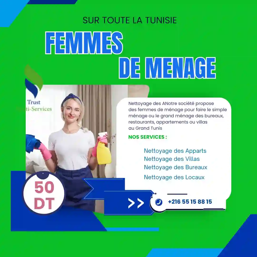 Femme de Ménage par Jour a Marsa