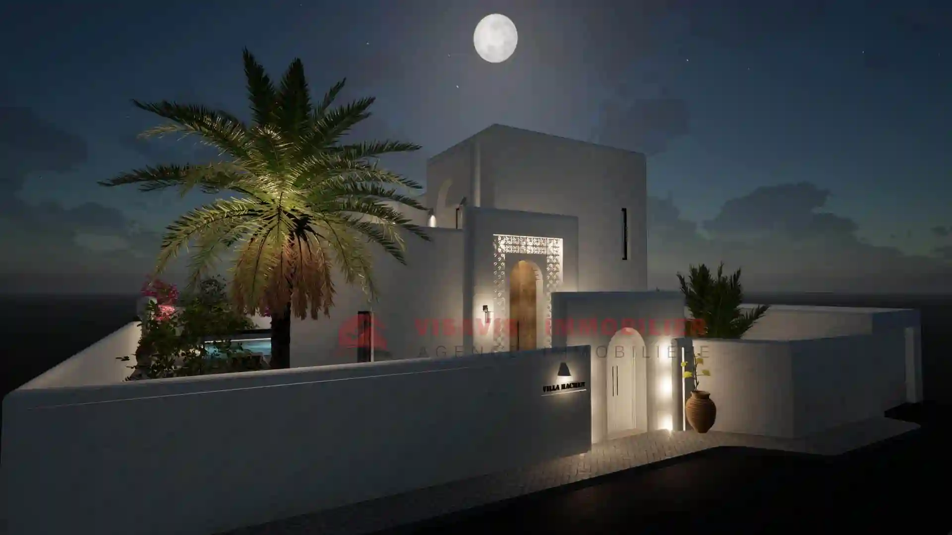 Villa Avec Piscine Titre Bleu Zone Urbaine À Djerba - Vue 2