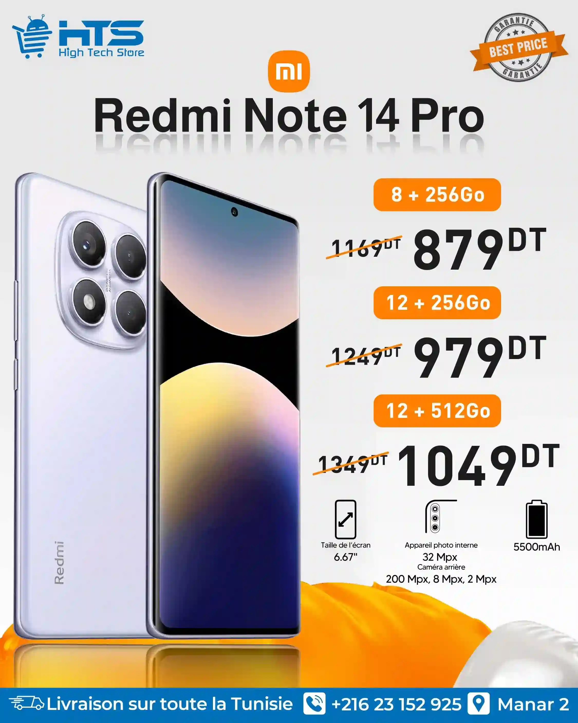 Redmi Note 14 Pro Cacheté