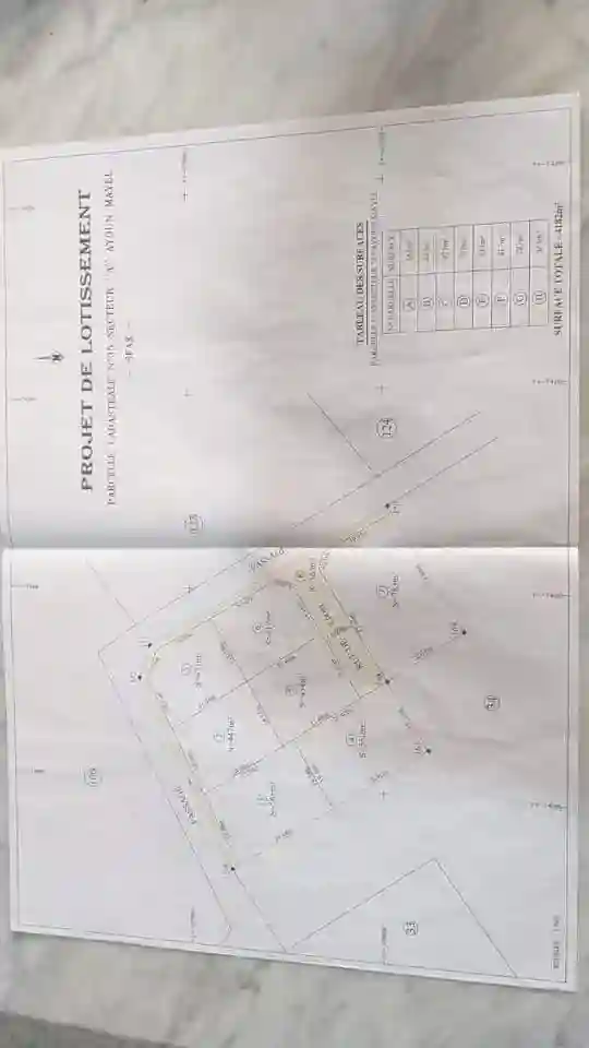 للبيع أرض بيضاء 4182 م² فيها واجهتين 71 م ×53 م - Vue 2