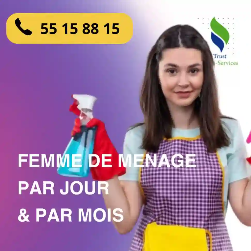 Femme de Ménage par Mois Couchante a Rades