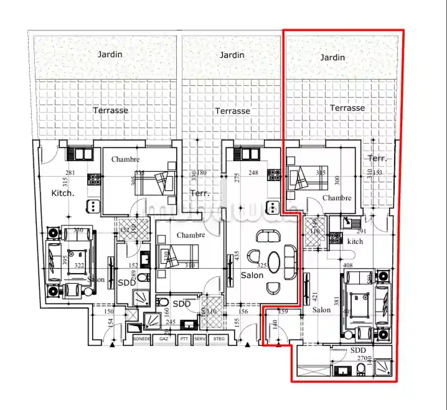 Des Appartements S1 à Khzema Sousse - Vue 3