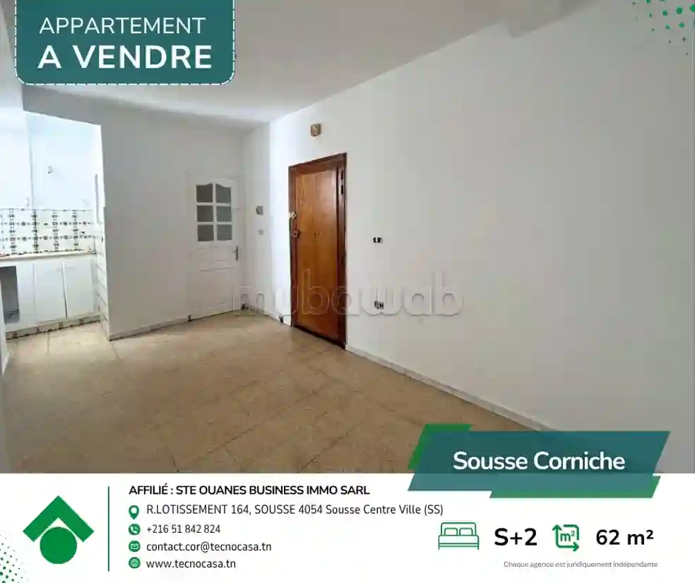 Vendre – Appartement S2 à la Corniche Sousse - Vue 1