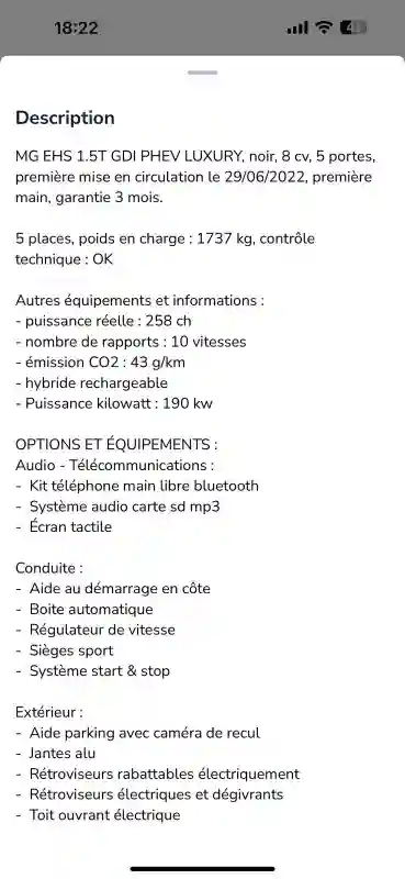 MG Autres Hybride 2022 - Vue 5