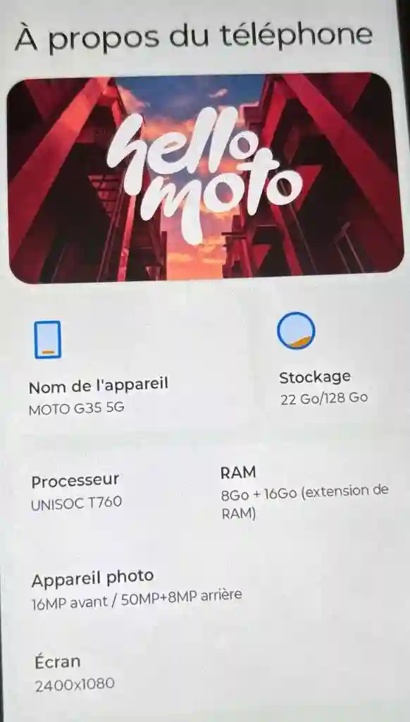 Motorola G35 5G - Vue 3