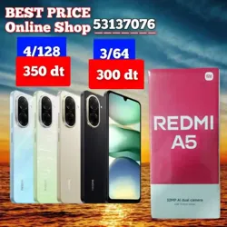 Redmi A5 Cacheté Paquet Fermé Validé✔️ ➖464300 dt ➖6128350 dt