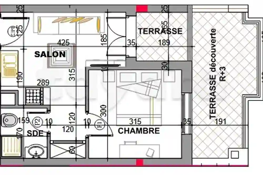 Appt s Plus 1 Avec Terrasse à la Nouvelle Soukra à Ain Zaghouan