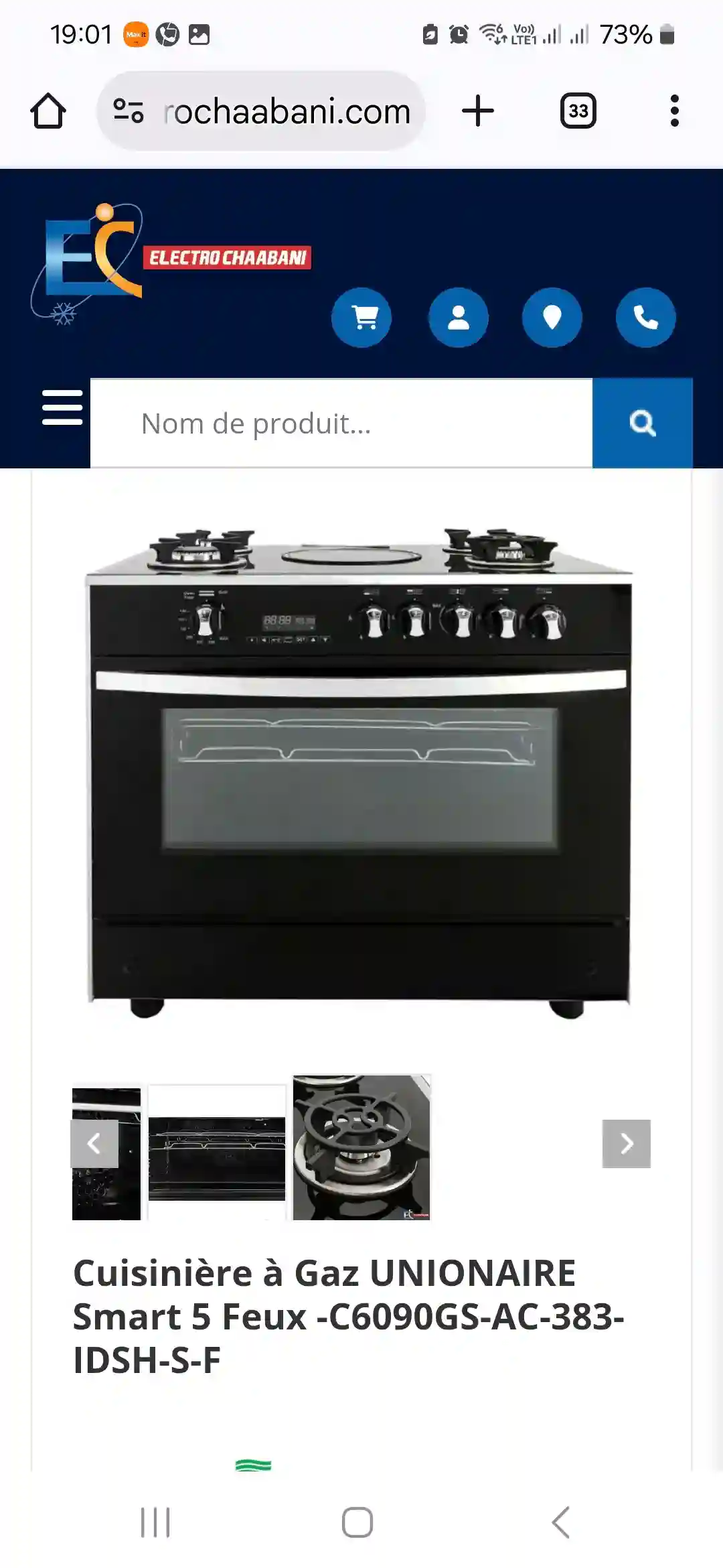 Cuisinière Hotte 90cm - Vue 8