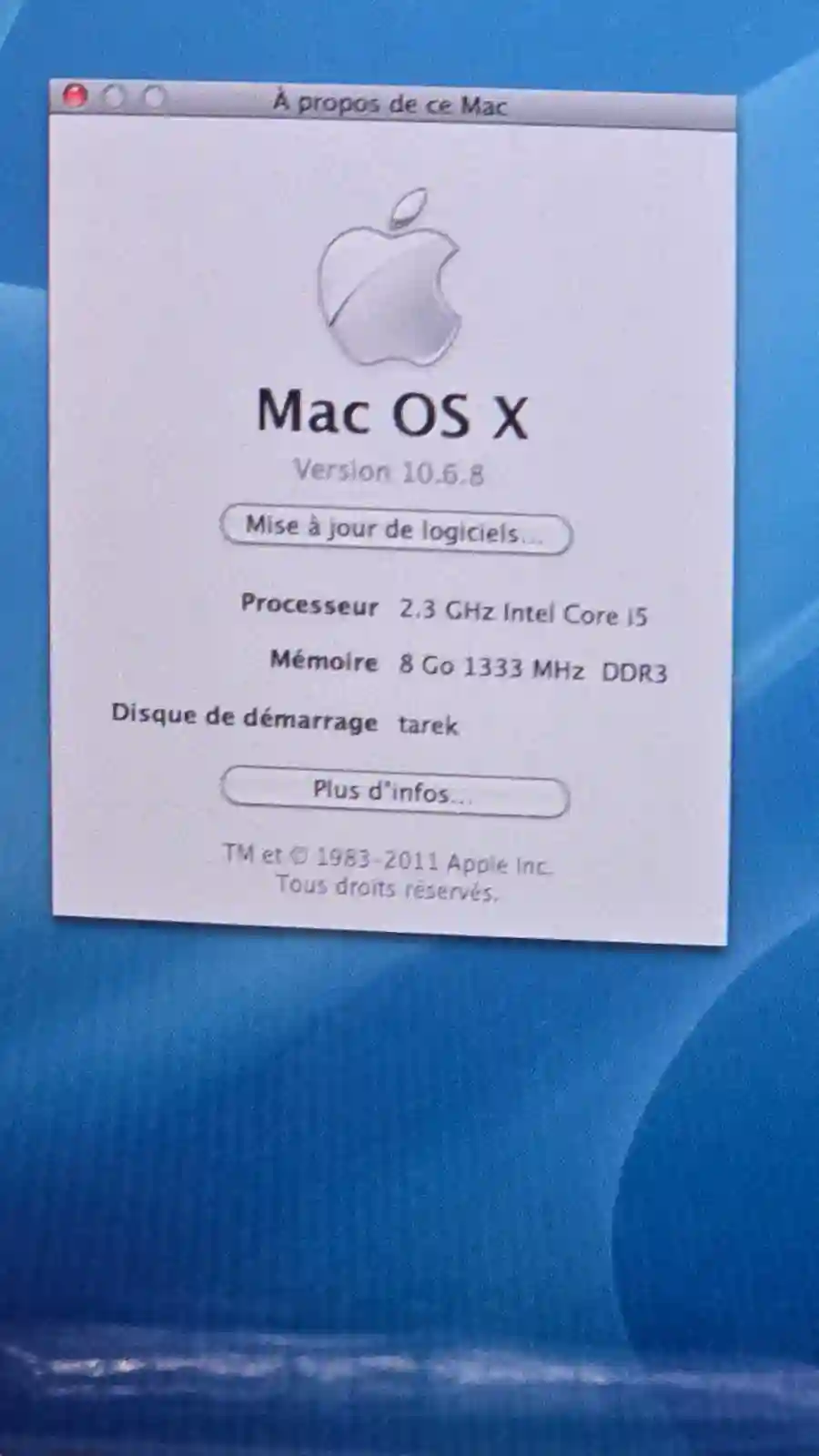 Macbook pro i5 8go ssd 320go Parfait État à Kairouan Nord - Vue 3
