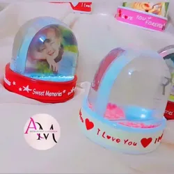 Boule de Neige Avec 2 Photos Personnalisés - Musique & Lumière