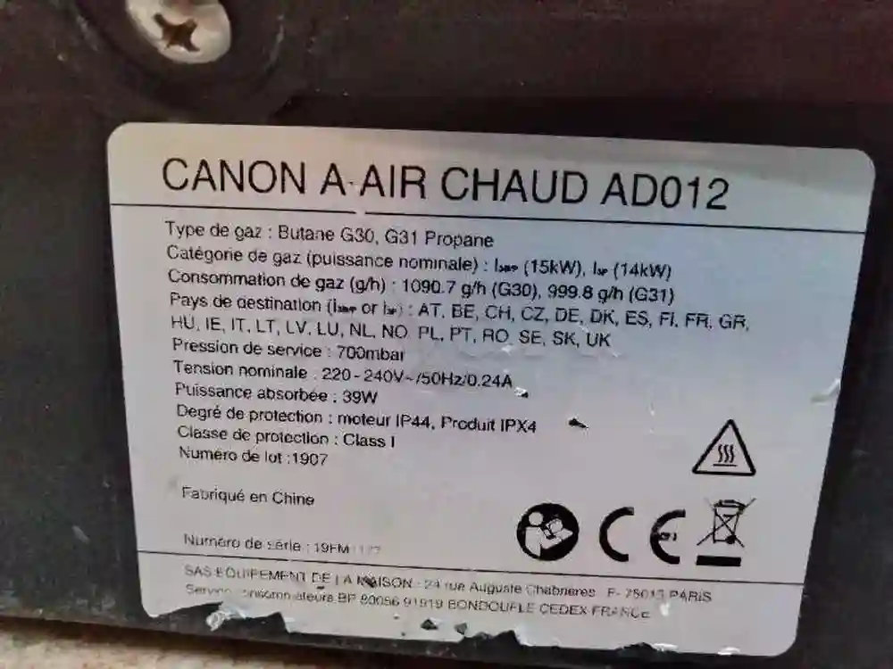 Chauffage a gaz air Pulsé - Vue 1