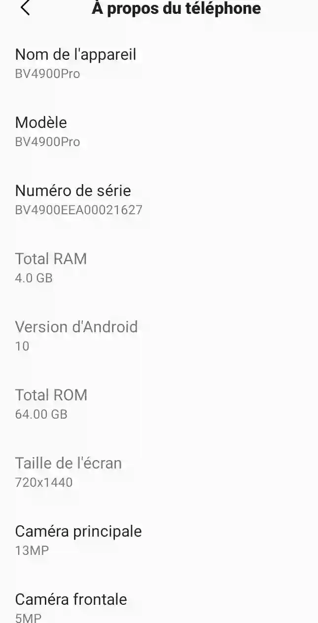 Smartphone BV 4900 PRO - Vue 2