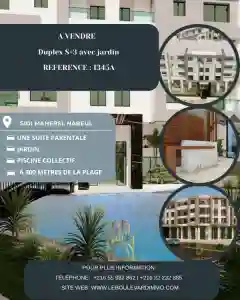A Duplex s2 Avec Jardin Sidi Ref1345a à Cite El Mahrsi 3 - Vue 4