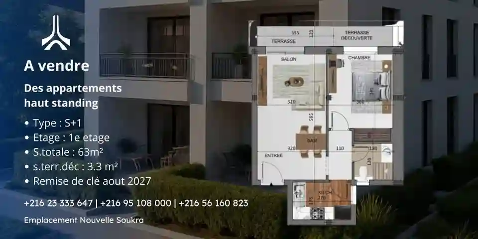 Appartement Neuf à Ain Zaghouan - Vue 2