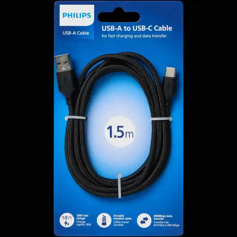 Cable de Charge Usb-a -> Type C Original Philips - Vue 2