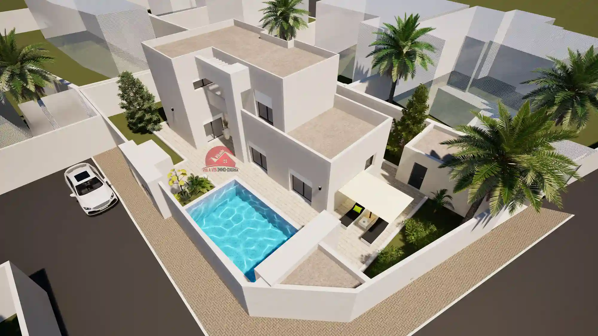 Projet de Villa Avec Piscine à Houmt Souk Djerba zu p 741 - Vue 1