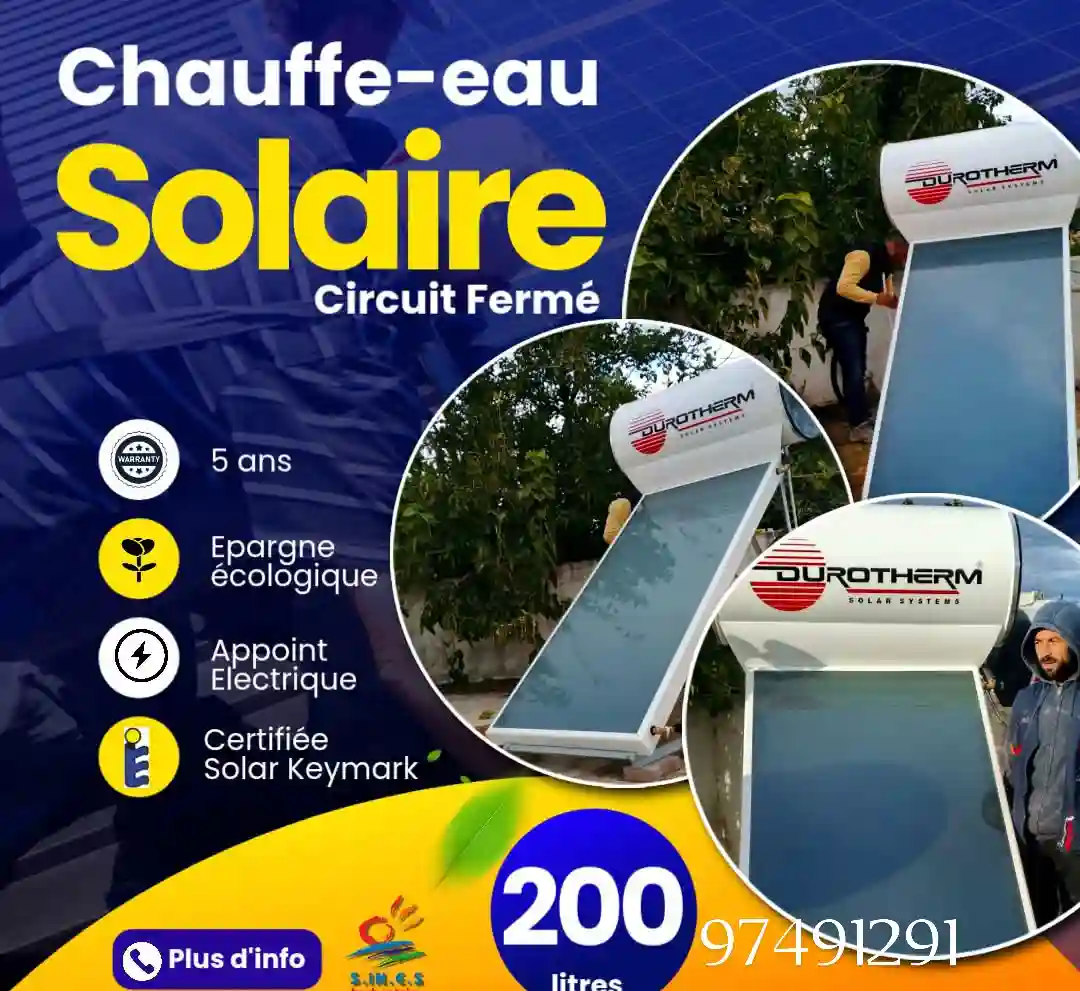 Vent et Entretien Chauffe eau Solaire à Kelibia - Vue 1