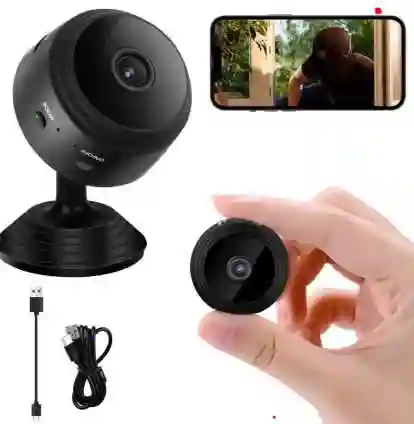 Mini Caméra Wifi Sans Fil HD 1080p Avec Coque Arrière Magnétique - Vue 1