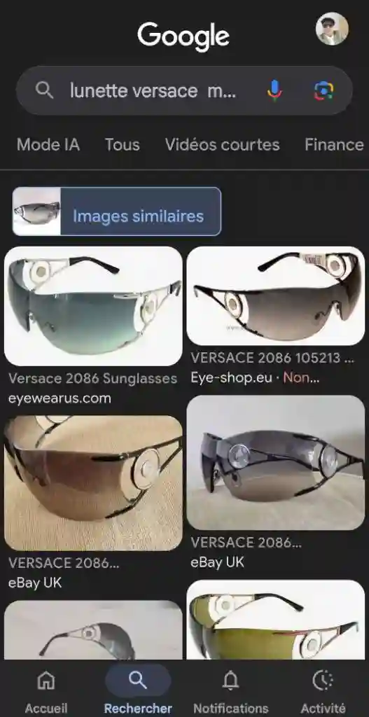 Lunette Versce mod 2086 R 10008g Original - Vue 4