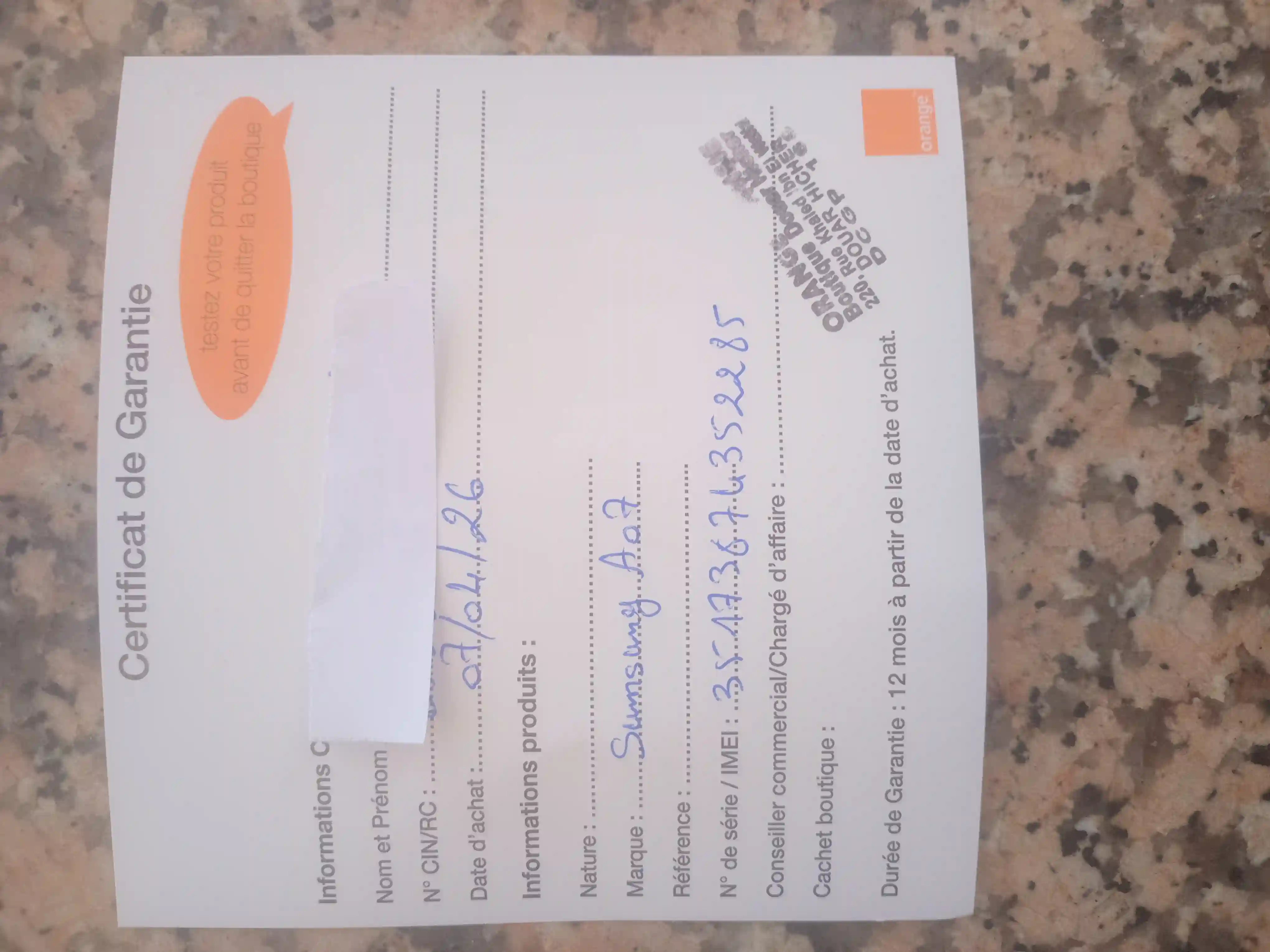 Smartphone Samsung a07 Cacheté à Le Bardo - Vue 1