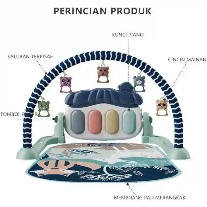 Tapis D'éveil Musical Avec Piano Pour Bébé Marque Tiibaby - Vue 1